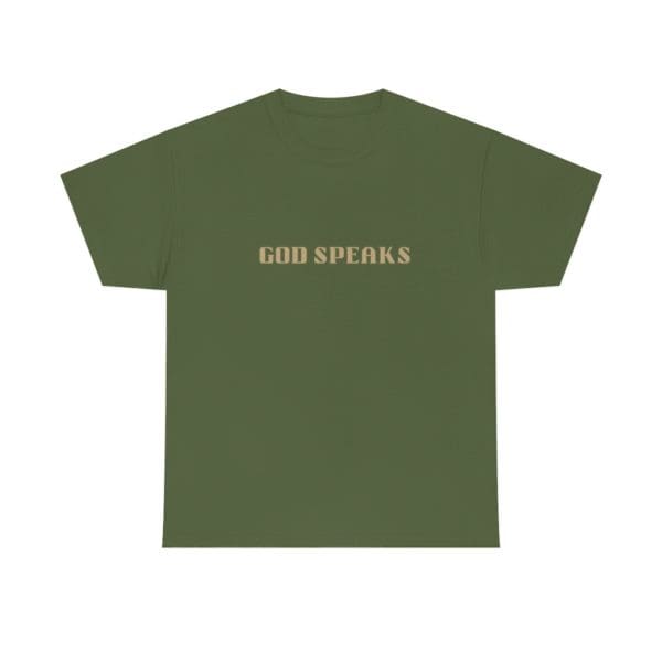 Front, God Speaks, Green T-Shirt