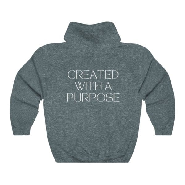 Back, Ephesians 2:10, Dark Heather Hoodie