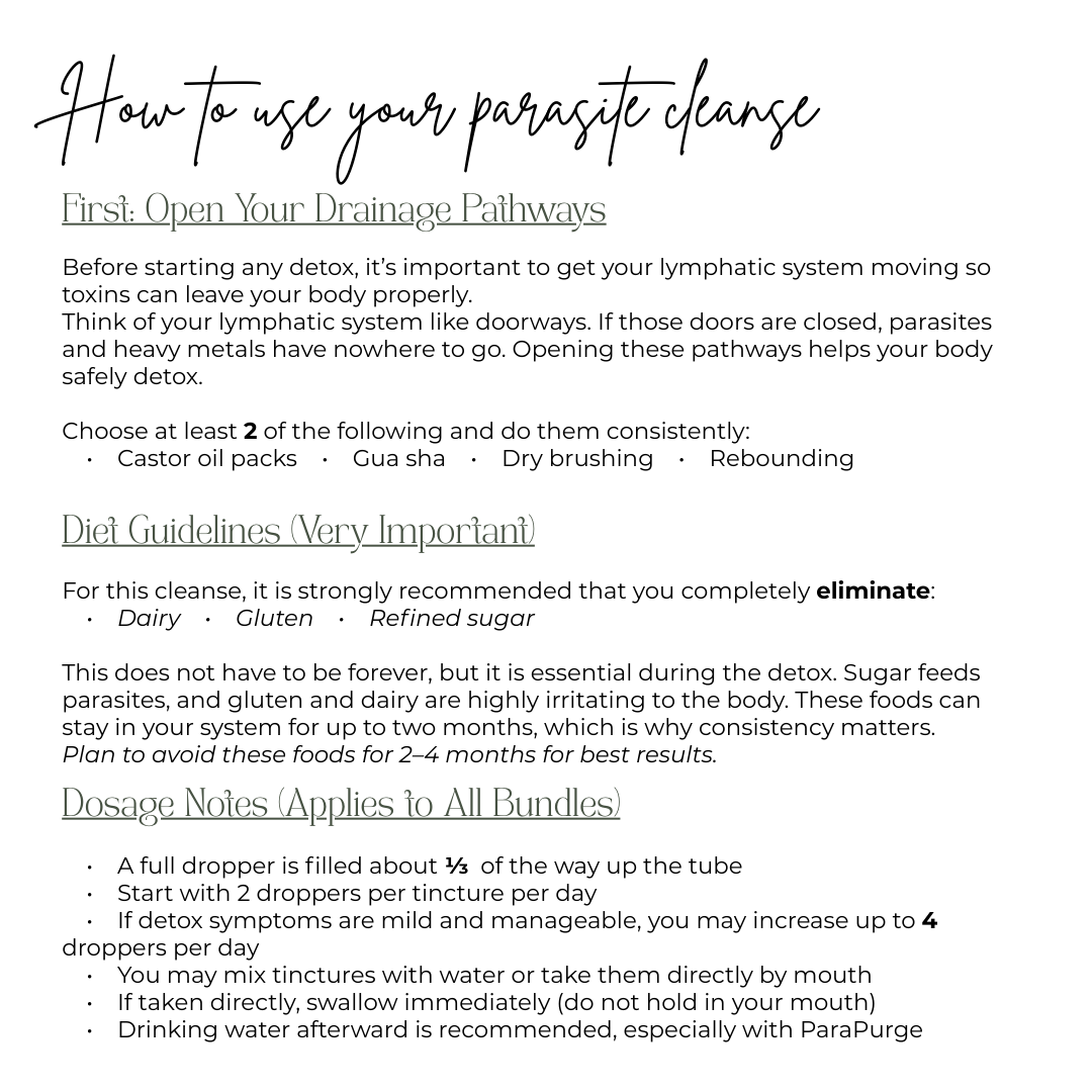 Parasite Detox Instructions