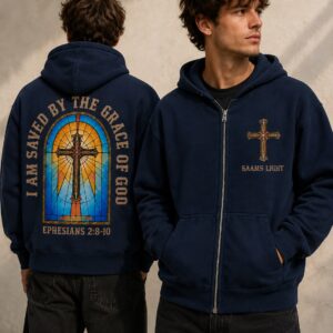 Mens Saved By Grace Zip-Up