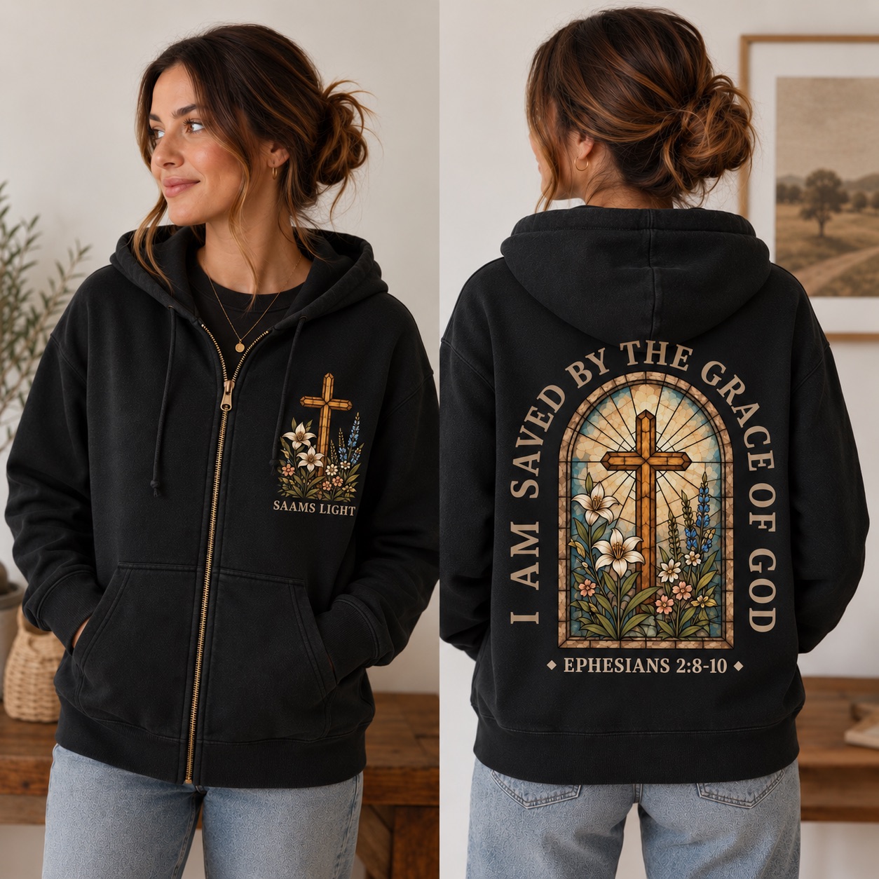 Women's Saved By Grace Zip-Up