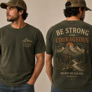 be strong & courageous mens tshirt